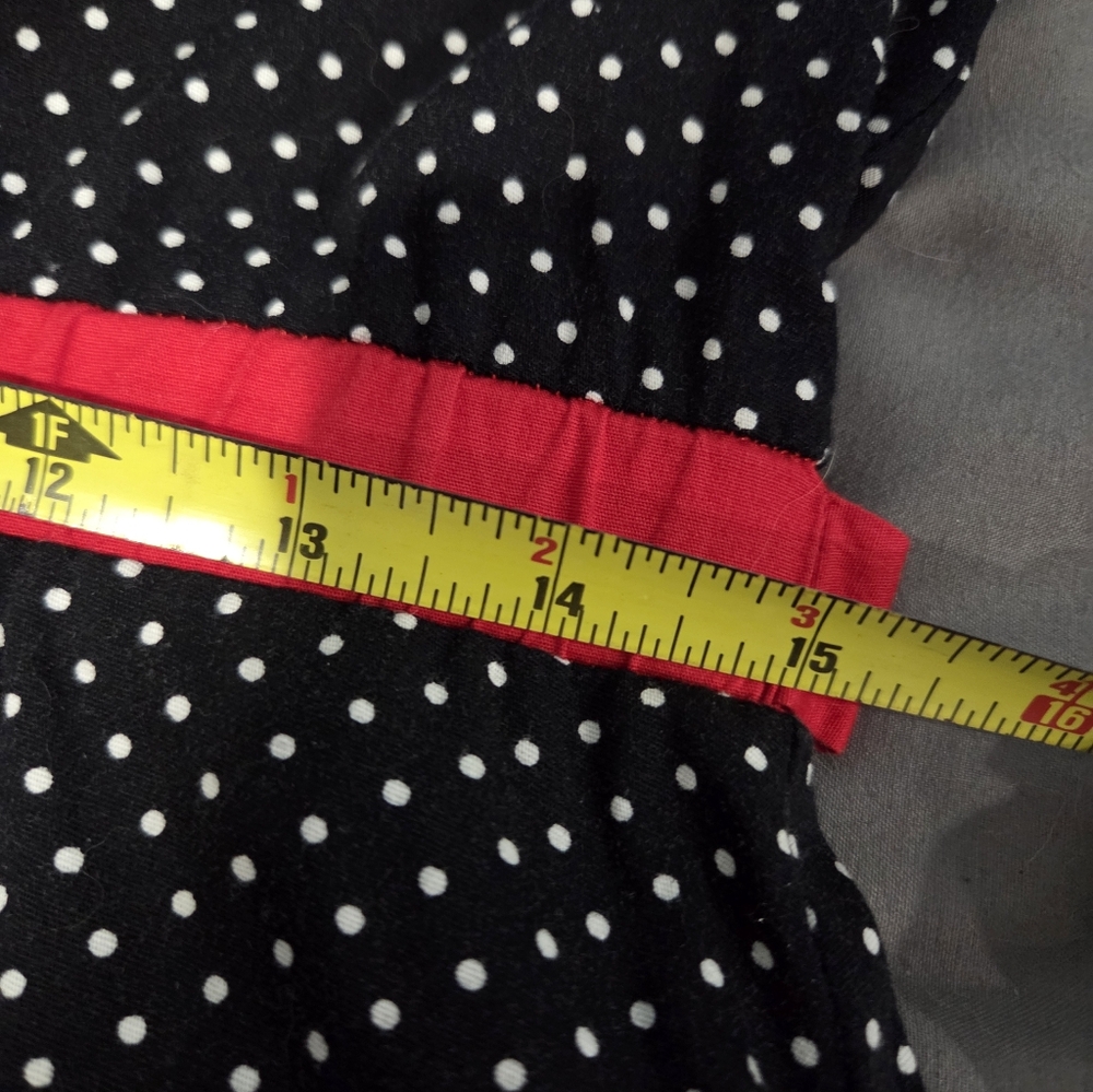 Sourpuss Black Polka Dot Dress with Red Trim. Size XL - Picture 8 of 9